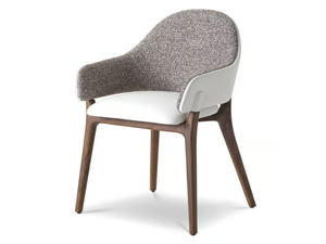 LIV - Upholstered fabric and leather chair with armrests _ i 4 Mariani